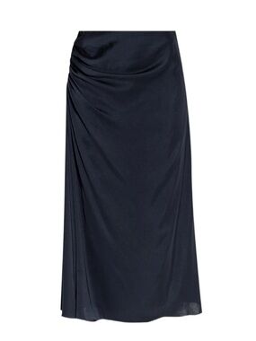 🖤 Theory Side Ruched Crushed Satin Skirt – Black – Size 6 – NWT